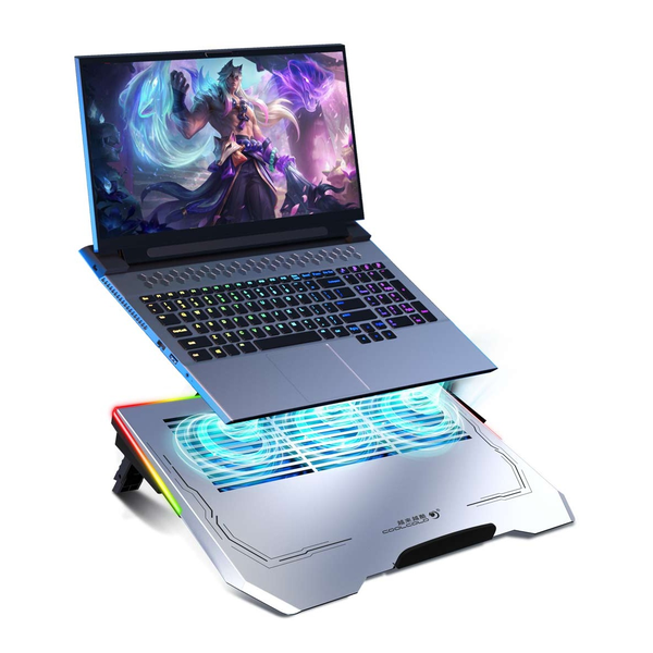Porodo Gaming Al RGB Laptop Cooling Multi-Fan, 3 Fan Levels, PDX117