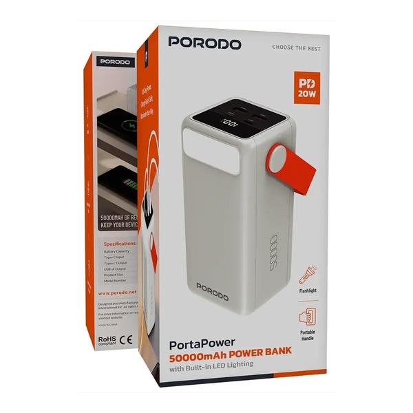 Porodo PortaPower 50000mAh Power Bank with Built-In LED Lighting