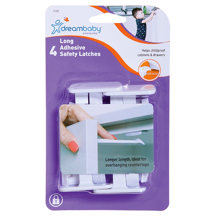 Dream Baby 8 Long Adhesive Safety Latches Childproof Locks