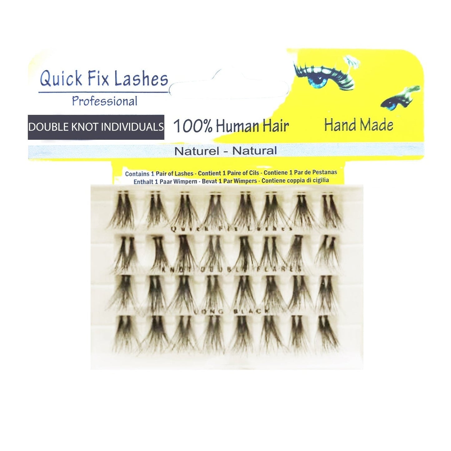 QUICK FIX LASHES DOUBLE KNOT INDIVIDUALS FLARES LONG BLACK - Medaid