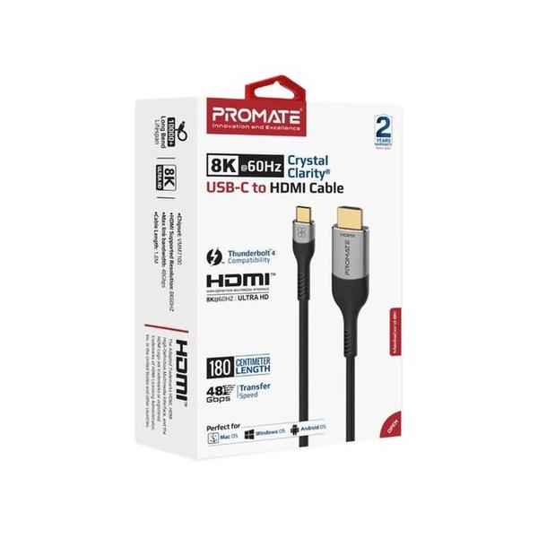 Promate MediaCord-8K 8K CrystalClarity USB-C to HDMI Cable