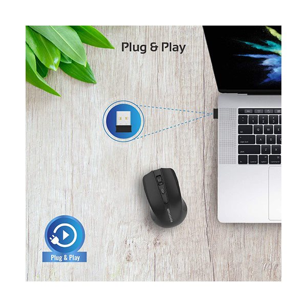 Promate Clix-8 2.4G Wireless Mouse, Portable Optical Wireless Mouse with USB Nano Receiver 10m Working Distance, Auto Sleep Function and 3 Adjustable DPI Level for Mac OS, Windows, Android