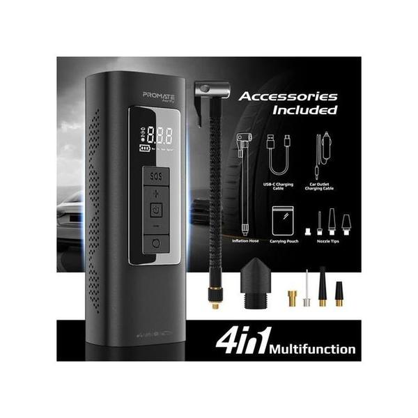 Promate Aerify 150PSI Portable Air Compressor with Power Bank