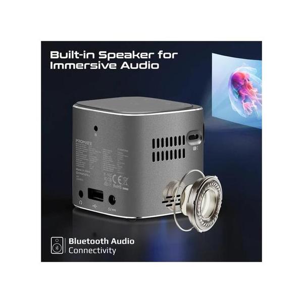Promate CUBECAST Ultra-Mini 1080P Wireless DLP Projector with touch controls