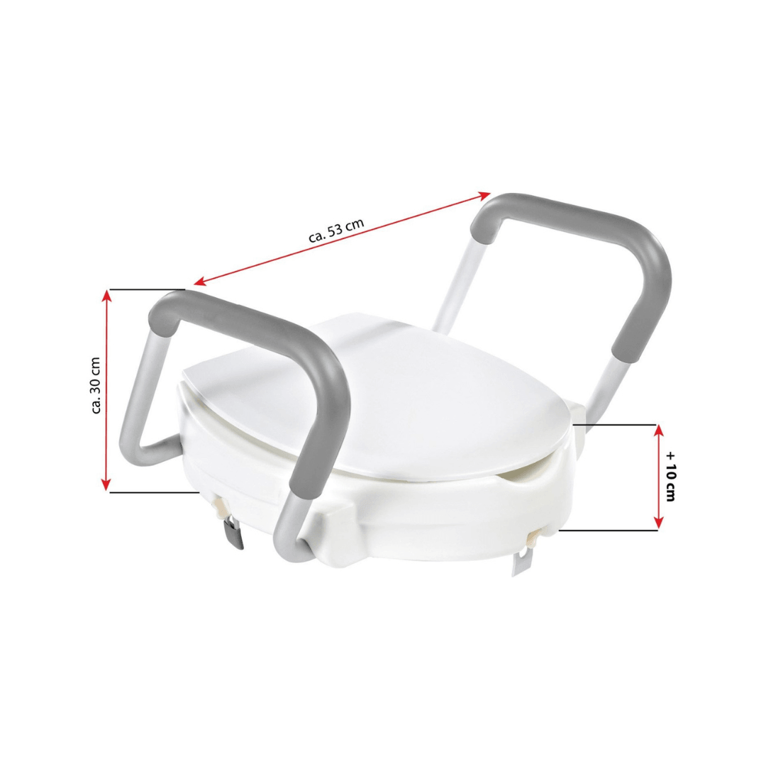 Raised Toilet Seat With Armrests
