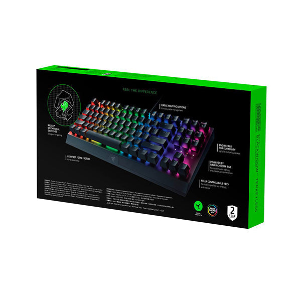 Razer BlackWidow V3 Tenkeyless Green Switch - Mechanical Wired Gaming Keyboard - RZ03-03490100-R3M1