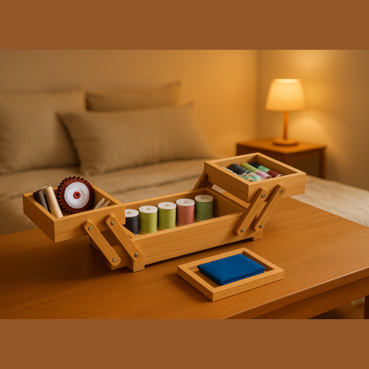 Relaxdays Bamboo Folding Jewelry Box – Sustainable Multi-Level Organizer with 5 Compartments
