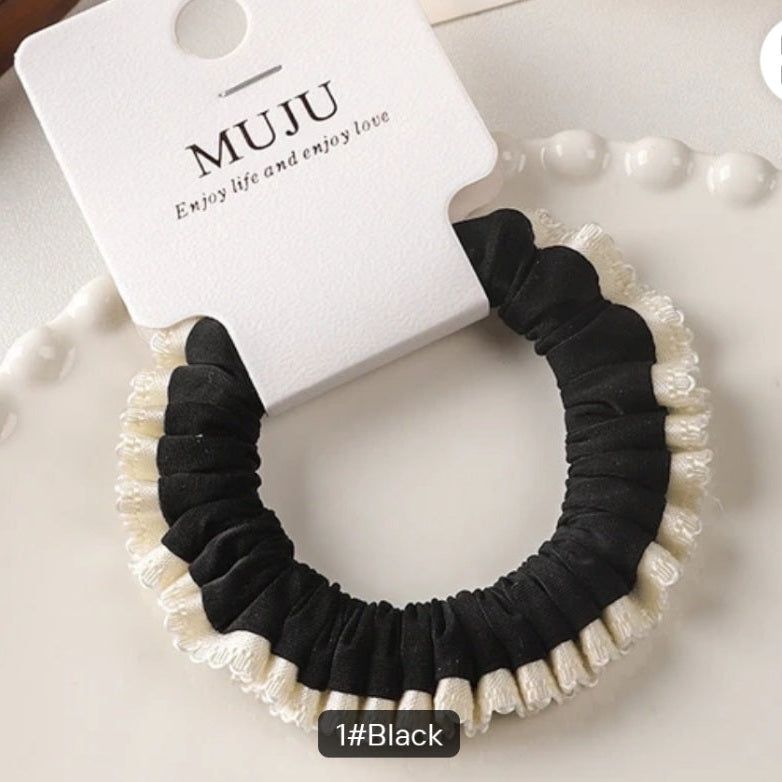 Elegant and Soft Crystal Scrunchie Hair Ties High-End Sense Elastic Hair Tie with Lace for Women and Girls