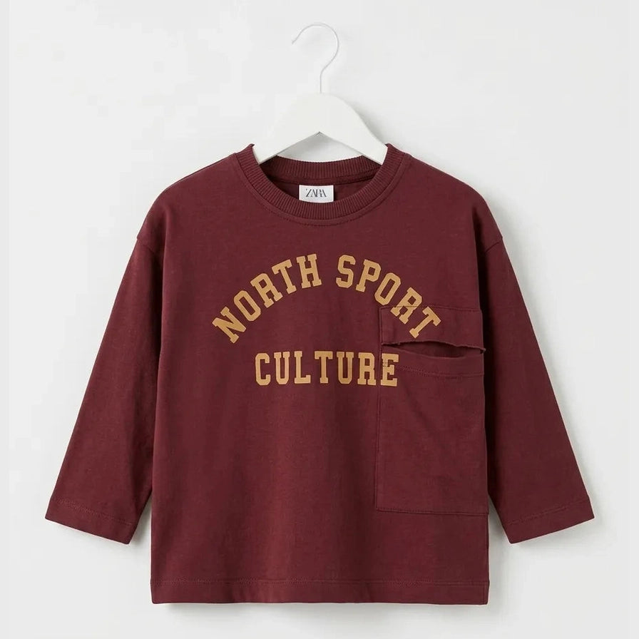 Zara Boy's Dark Burgundy Long Sleeve Blouse | Zara In Lebanon
