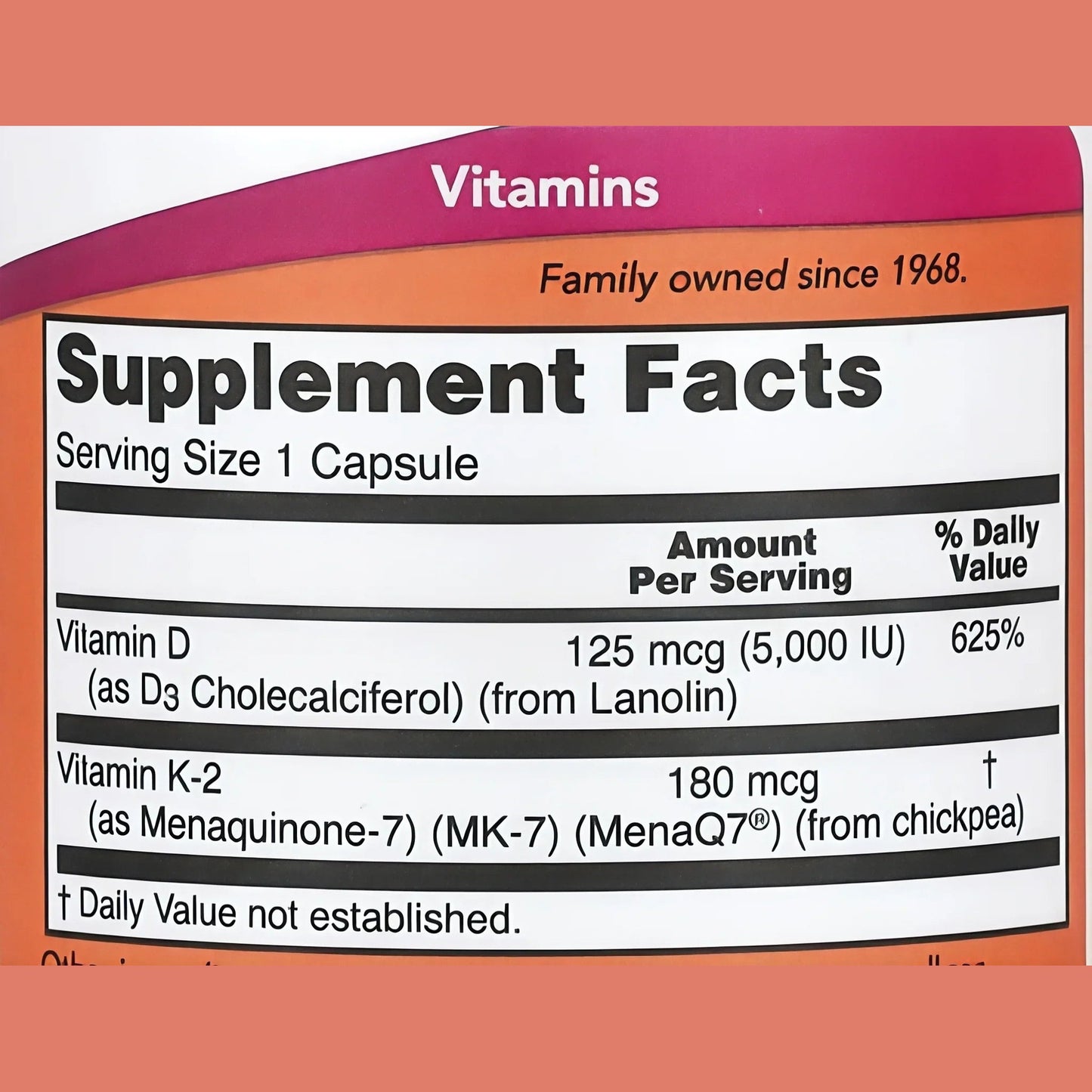 Vitamin d3k2 Now 5,000 IU