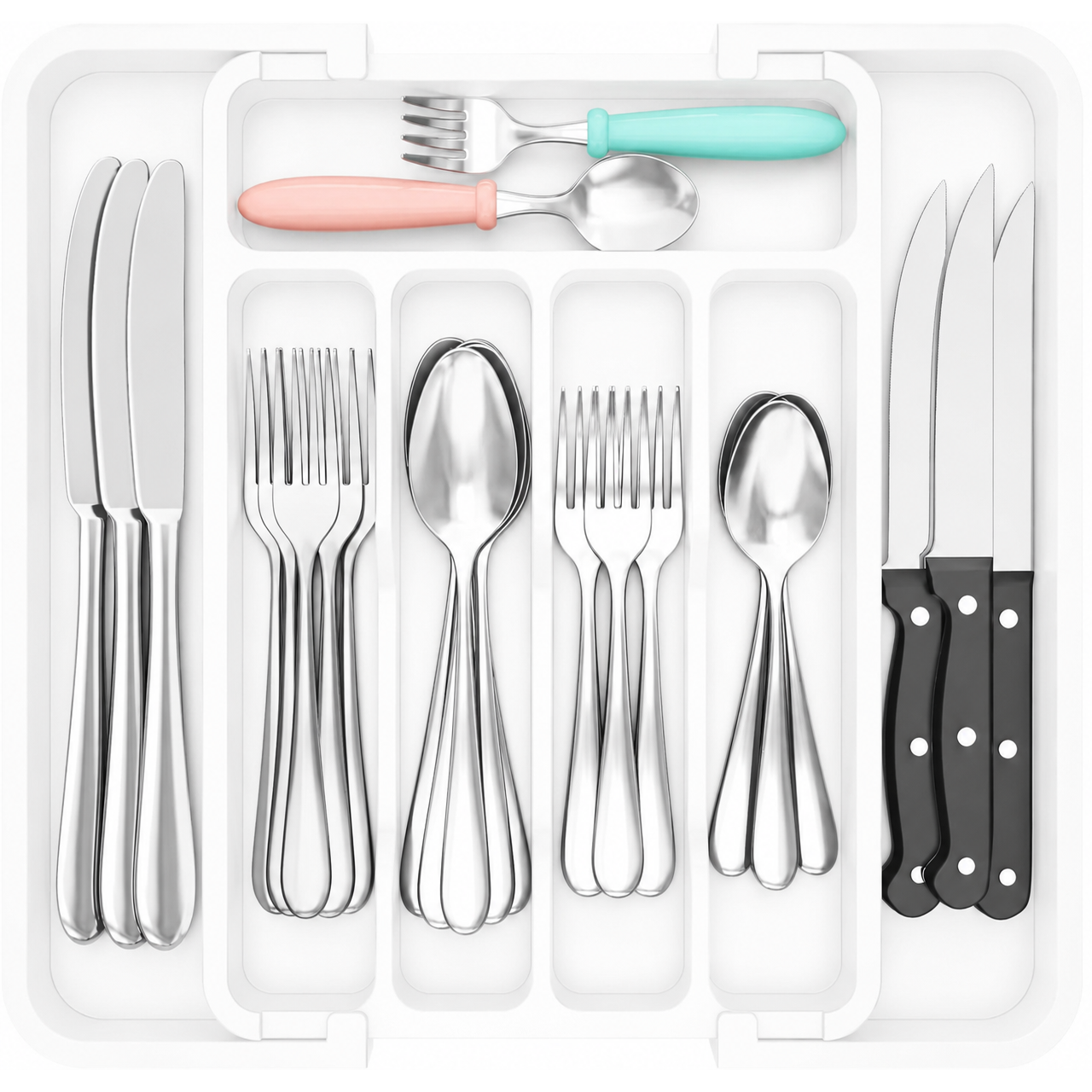 ADJUSTABLE CUTLERY DRAWER ORGANIZER (23–37.5×4.2×31 cm.)