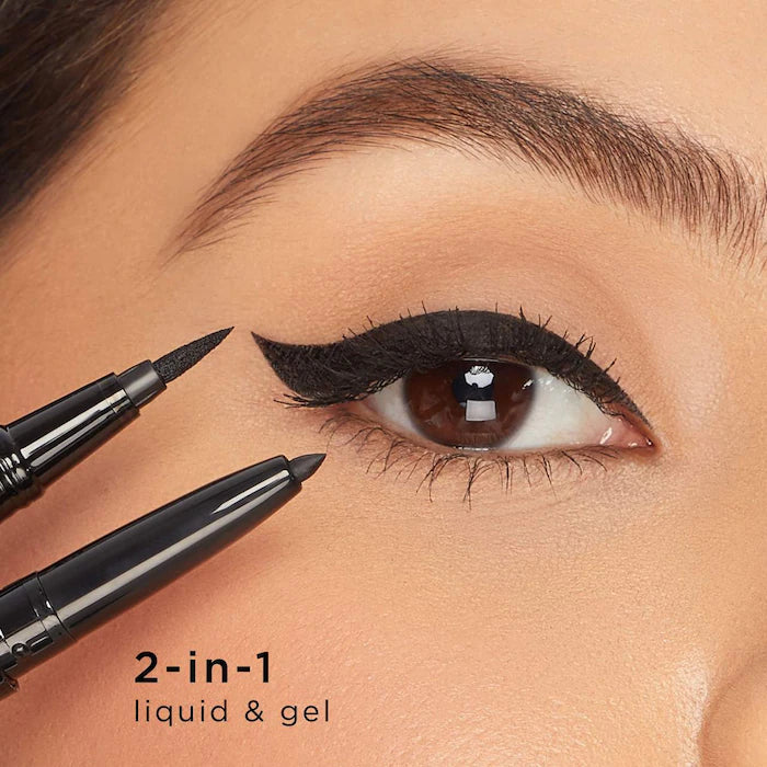 tarte
double take waterproof liquid & gel pencil eyeliner Color: Black
Size Pencil 0.004 oz x Liquid 0.017 oz/ Pencil 0.11 g x Liquid 0.50 mL
