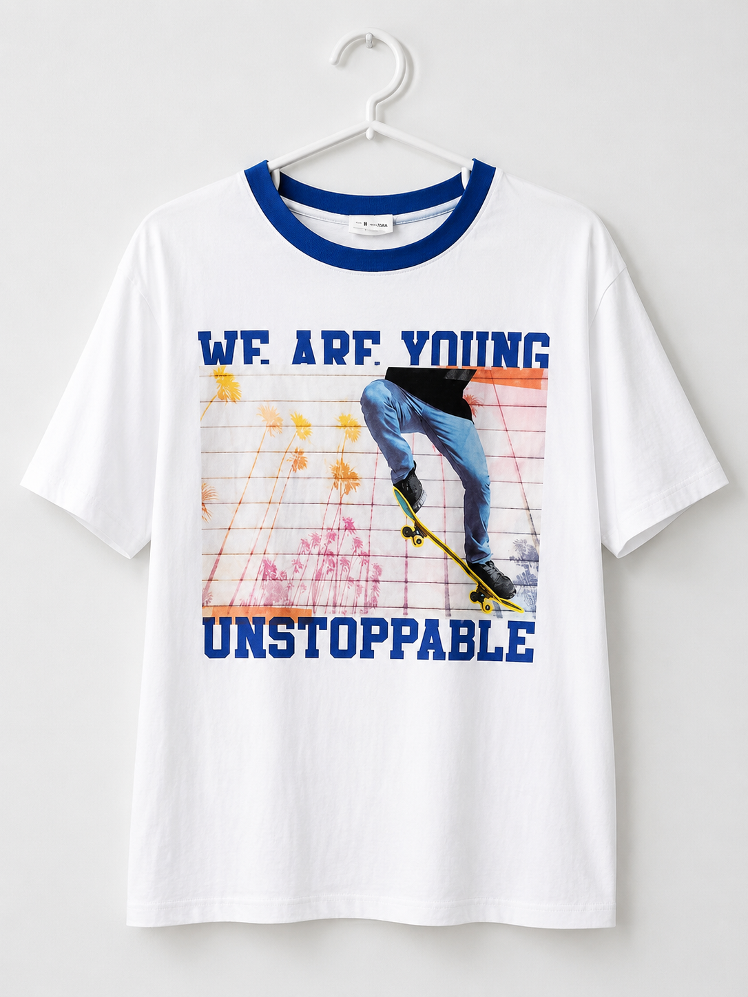 Zara Boy's White Chest Printed T-Shirt | Zara In Lebanon