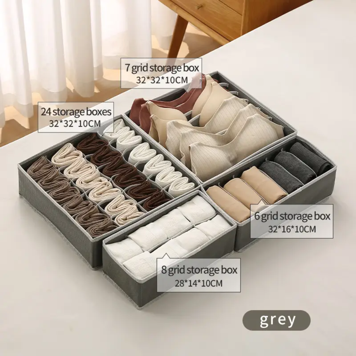CLOTHES DRAWER ORGANIZER SET OF 4 PCS