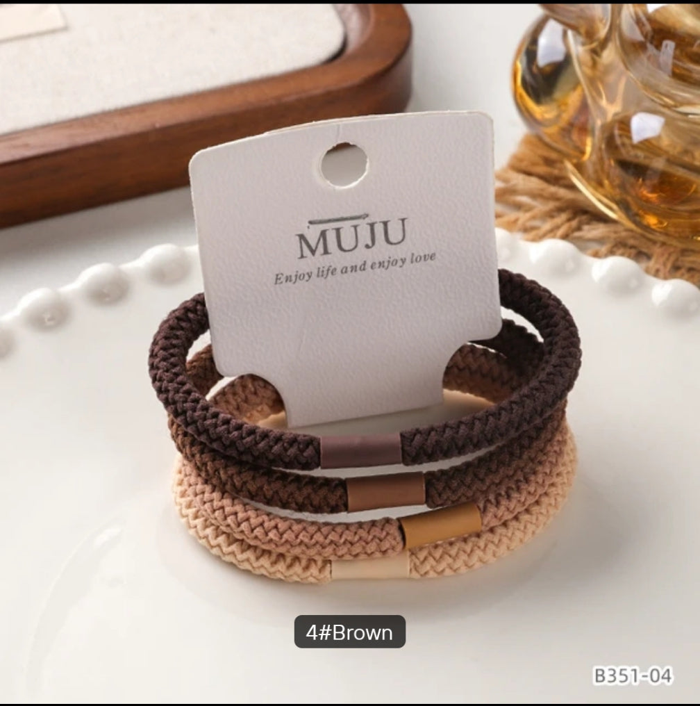 4 Pieces Color Hair Ties Thickened and Highly Elastic Hair Bands Barcode Hair Accessories