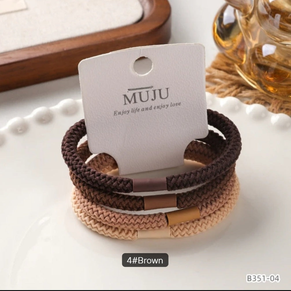 4 Pieces Color Hair Ties Thickened and Highly Elastic Hair Bands Barcode Hair Accessories