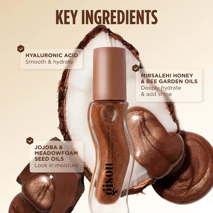 Gisou
Honey Infused Hydrating Lip Oil-Color: Coco Cacao - Sheer Brown Shimmer