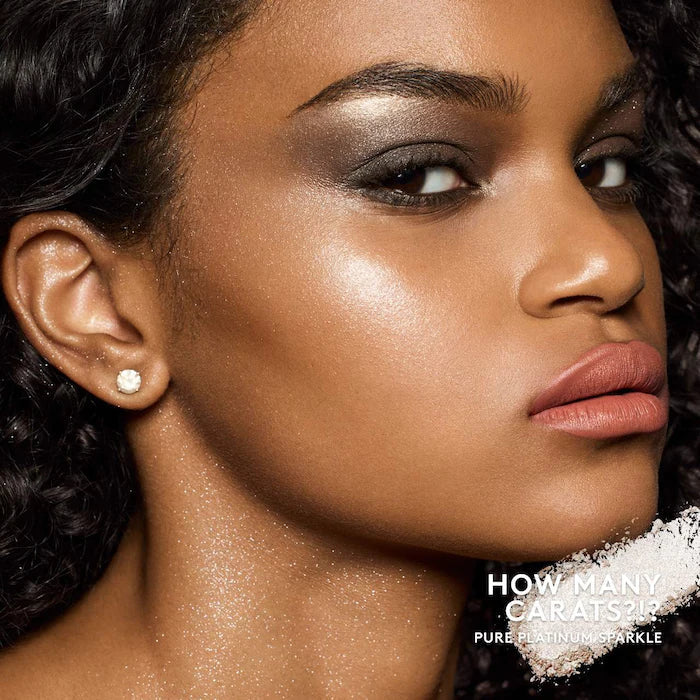 Fenty Beauty by Rihanna
Diamond Bomb All-Over Diamond Veil. Color: How Many Carats?! - pure platinum sparkle mini size