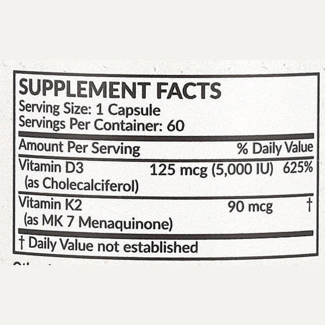 Vitamin d3k2 5,000 IU (60 caps)