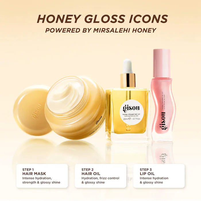 Gisou
Honey Glow Icons Hair & Lip Set 3 pcs