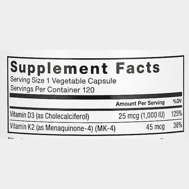 Vitamin D3K2 1,000 IU force factor