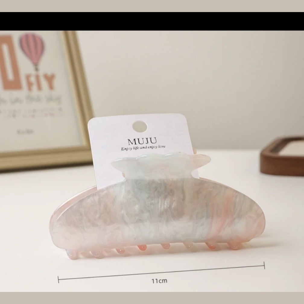 11cm Large Acrylic Solid Color Girl Hair Clip Sweet Fresh Transparent Hair Accessories