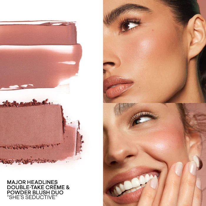 PATRICK TA
Mini Major Headlines Double-Take Crème & Powder Blush Duo-Color: She's Seductive - warm mauve rose