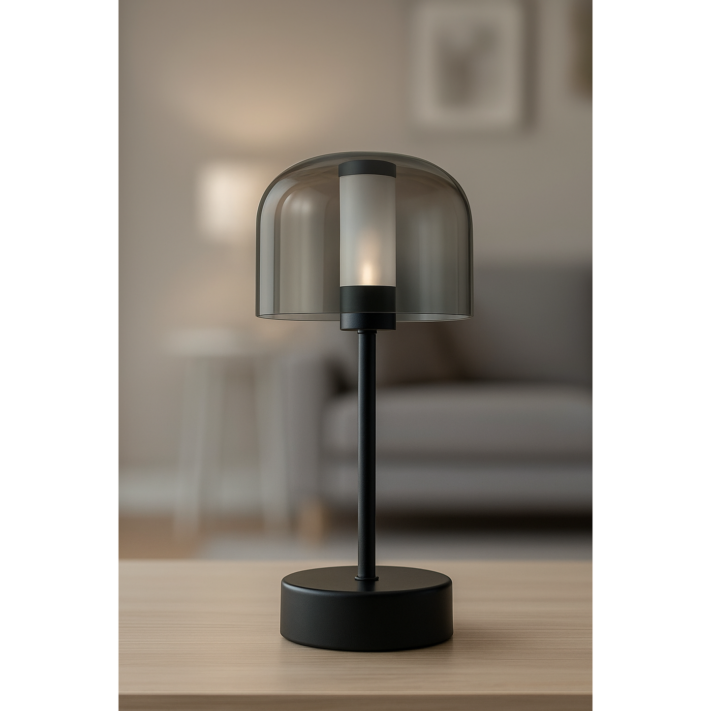 RECHARGEABLE BLACK TABLE LAMP