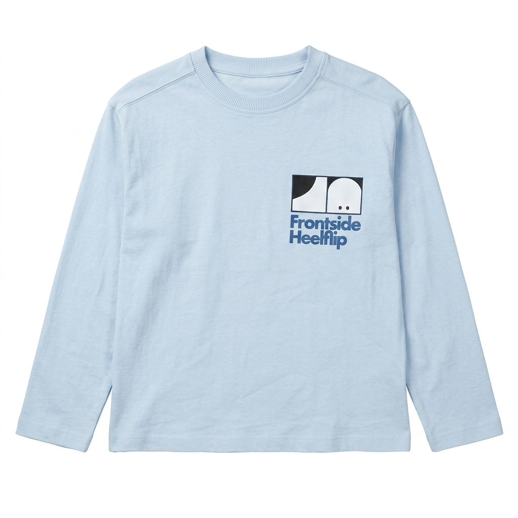 Zara Boy's Light Blue Graphic Frontside Heelflip Long Sleeve Blouse|Zara in Lebanon
