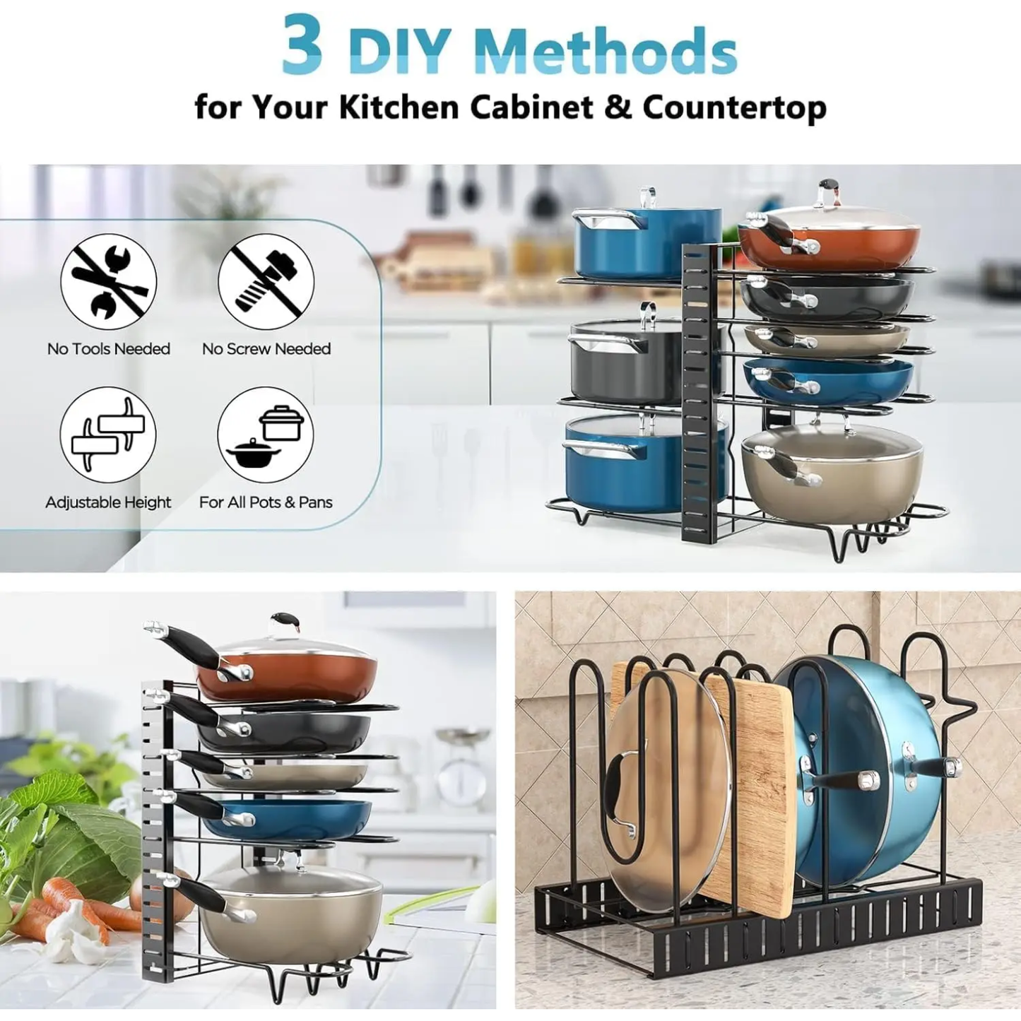 8 TIER KITCHEN COOKWARE ORGANIZERS