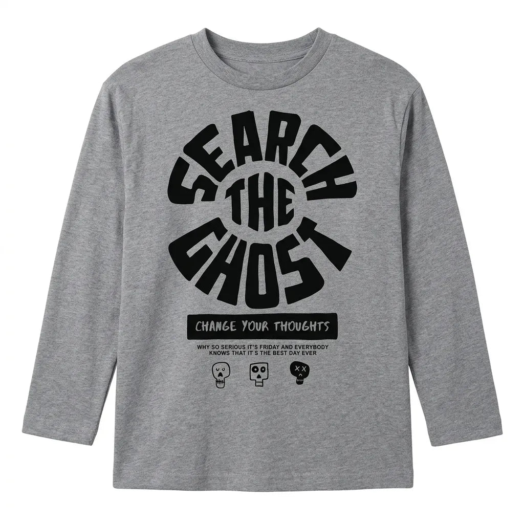 Zara Boy's Gray Search The Ghost Graphic Crew Neck Long Sleeve Blouse|Zara in Lebanon