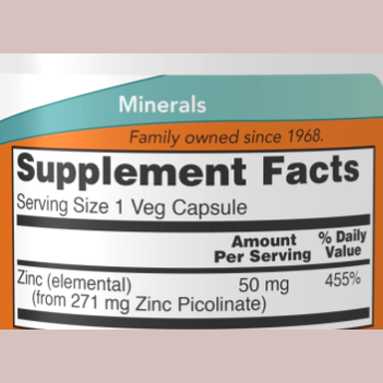 Zinc Picolonate 50mg Now