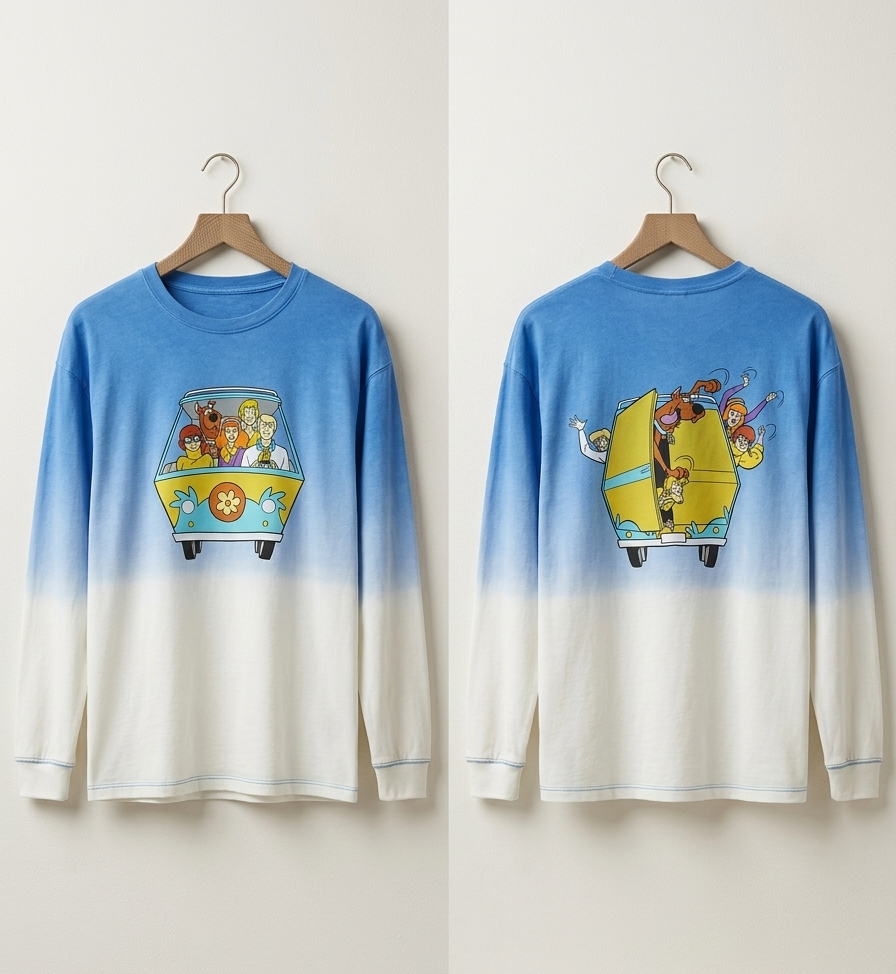 Zara Boy's Blue & White Ombre Scooby-Doo Long Sleeve Blouse | Zara In Lebanon