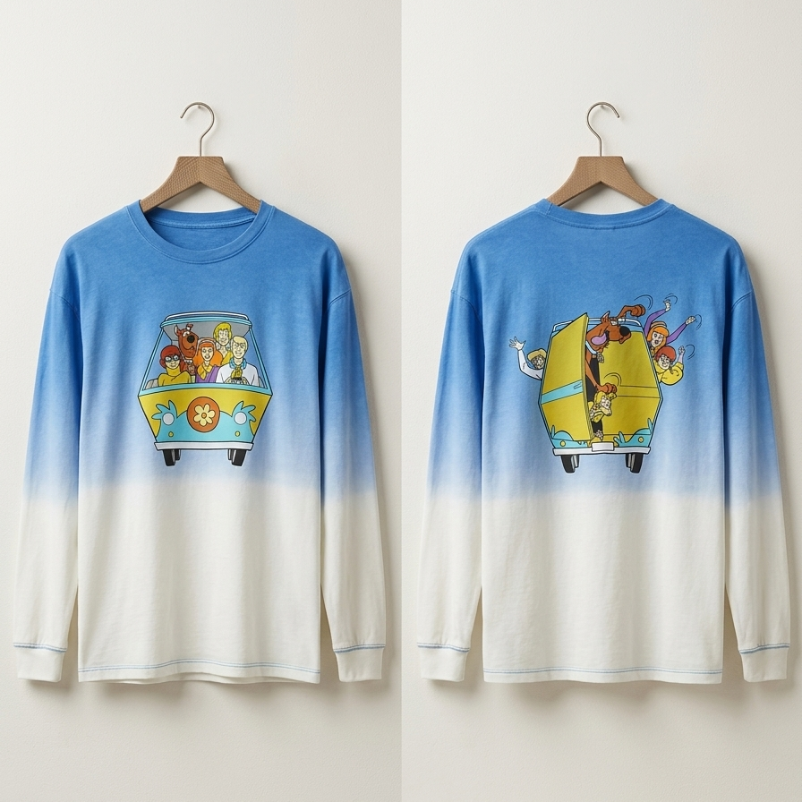 Zara Boy's Blue & White Ombre Scooby-Doo Long Sleeve Blouse | Zara In Lebanon