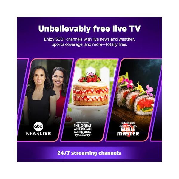 Roku Streaming Stick 4K - HDR & Dolby Vision Roku Streaming Device for TV with Voice Remote & Long-Range Wi-Fi - Free & Live TV