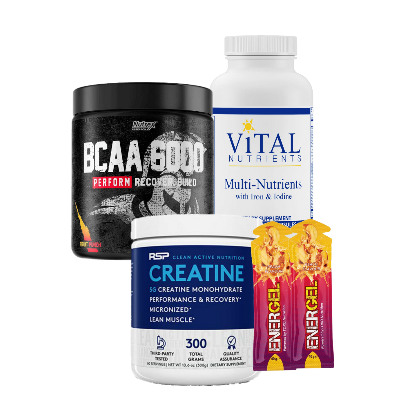 Rsp Creatine + Multi vitamins + Bcaa + 2 Energy Gels