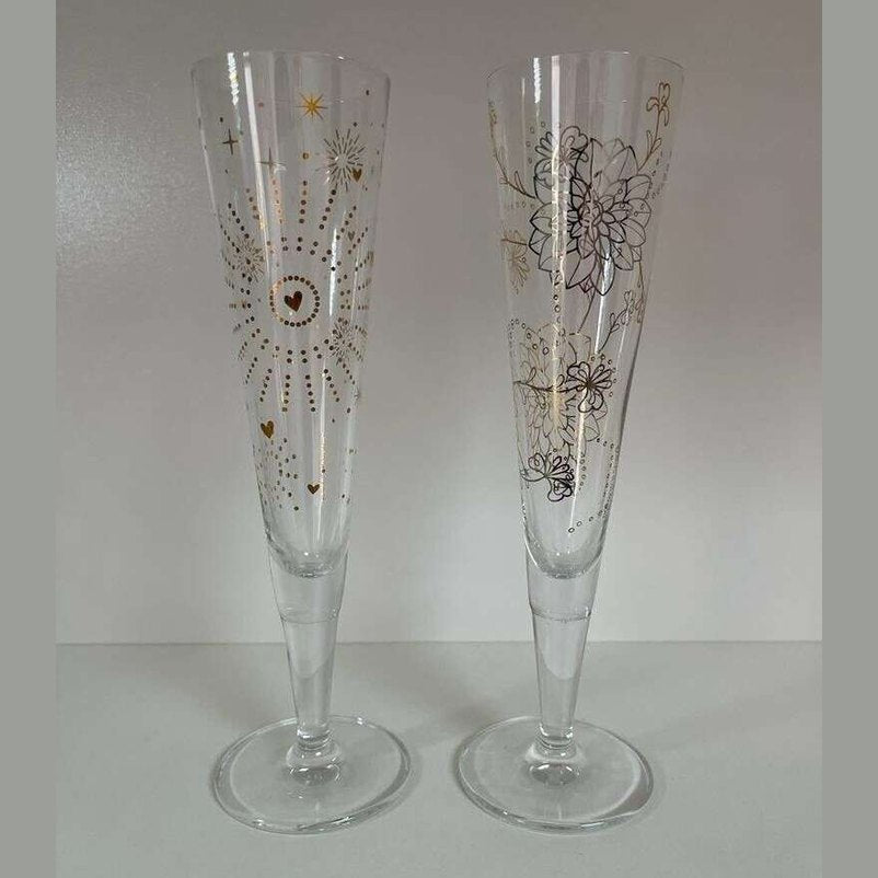 Ritzenhoff Champus Champagne Glass Set NIGHT SPARKLE and DAY SPARKLE by Kömer & Kupitz