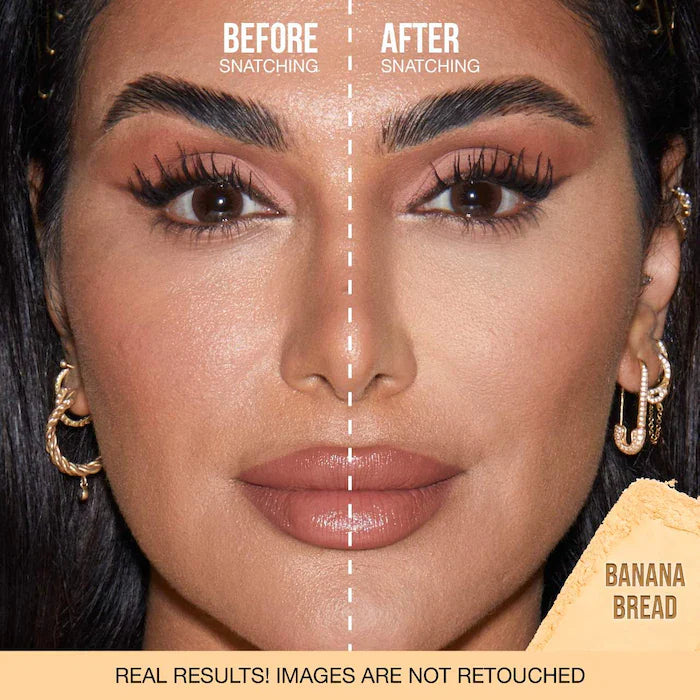 HUDA BEAUTY Easy Bake and Snatch Pressed Talc-Free Brightening and Setting Powder Color: Banana Bread - light to medium with golden undertones