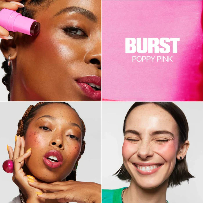 MILK MAKEUP Cooling Water Jelly Tint Lip + Cheek Blush Stain Burst - Poppy Pink