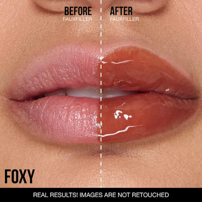 HUDA BEAUTY Faux Filler Shiny Non-Sticky Lip Gloss-FOXY
