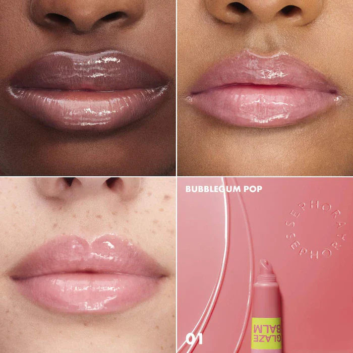 SEPHORA COLLECTION Glaze Hydrating Lip Balm-Color: 01 Bubblegum Pop - bubblegum pink