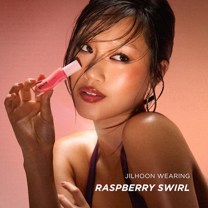 Gisou Honey Infused Hydrating Lip Oil-Raspberry Swirl - Sheer Cool Pink