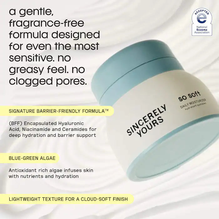 Sincerely Yours So Soft Daily Barrier Strengthening Lightweight Moisturizer with Hyaluronic Acid, Ceramides and Niacinamide-30ml