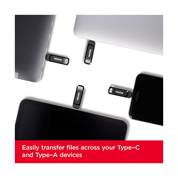 SanDisk 128GB Ultra Dual Drive Go USB Type-C Flash Drive, Black - SDDDC3-128G-G46