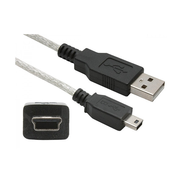 Sanyo CB24 5P USB-A Male To Mini B Charging Cable, 1.5m