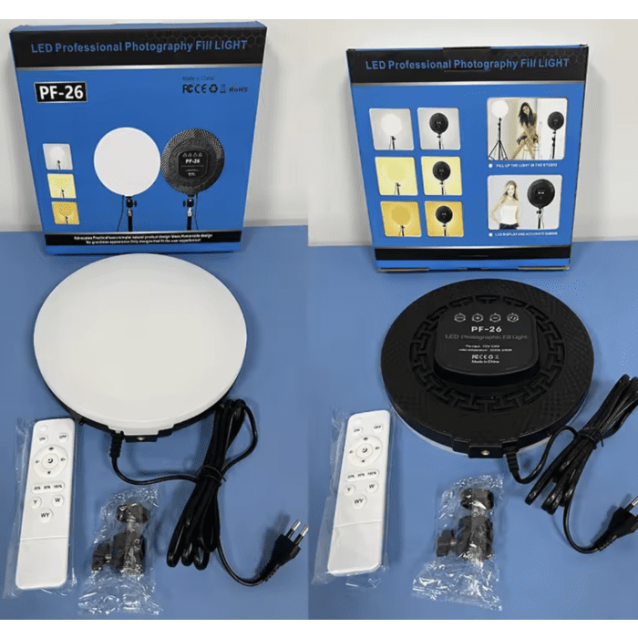 LED Lamp Round Panel Lights for Photography, Home, and Office Lighting with Remote Control Ring Light - Medaid International