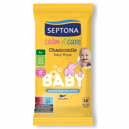 Septona Baby Wipes CalmCare Chamomile 12'S