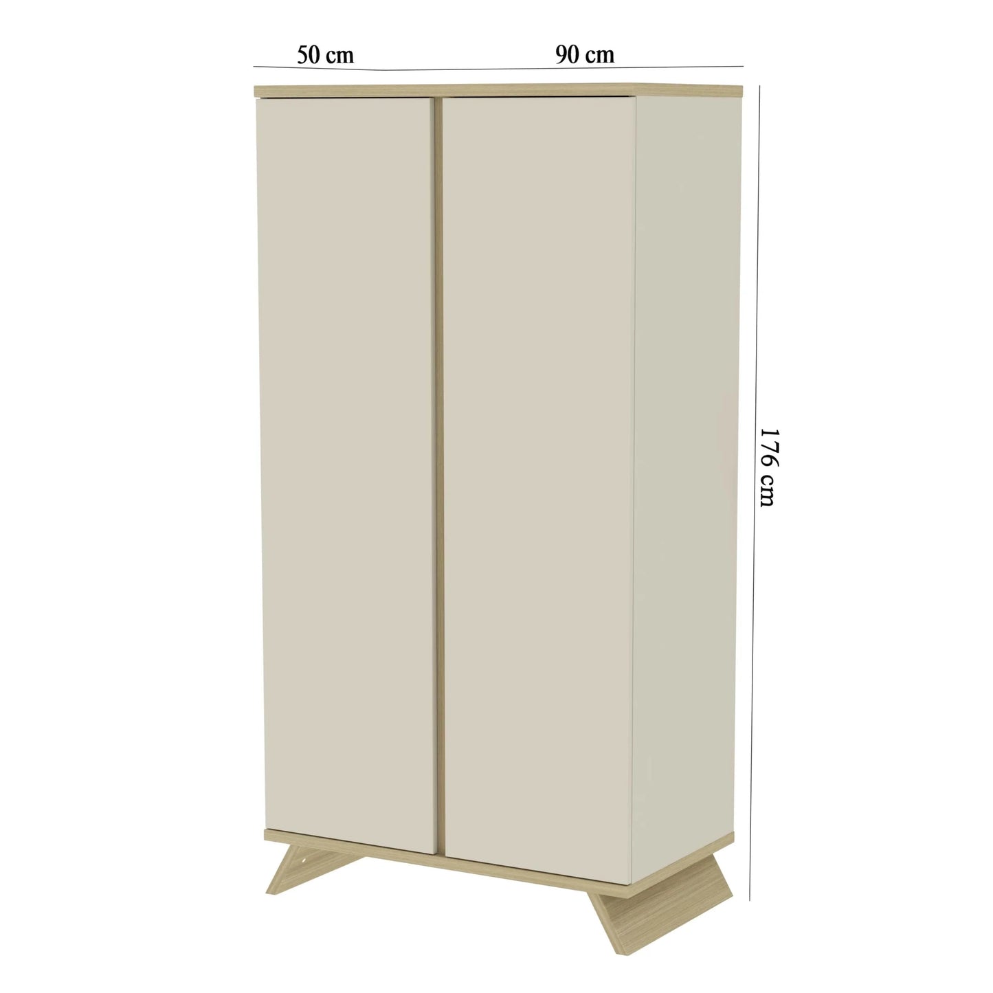 Faktum - Sienna 2 Doors Wardrobe Modern Push Open Doors - Cashmere