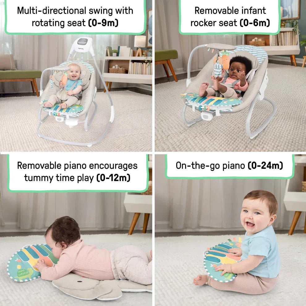 Kids2 - Ingenuity GWM Sc Piano Playtime Swing Rocker - Silver