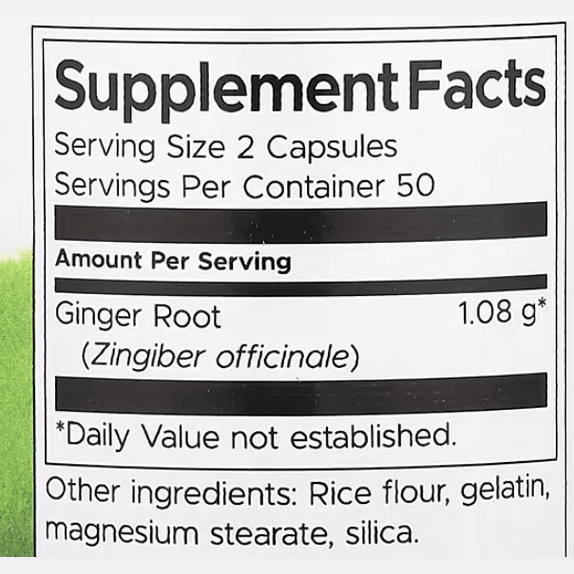 Swanson Full Spectrum® Ginger Root – 1,080 mg | 100 Capsules